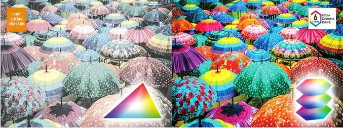 Công nghệ Hexa Chroma Drive tái tạo 6 màu sắc tự nhiên