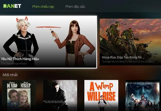 Danet mang lại sự linh hoạt tối đa cho người dùng trong việc lựa chọn và thanh toán các nội dung phim ảnh