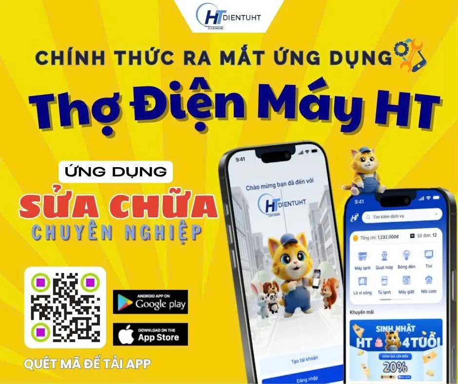 Ứng dụng Thợ Điện Máy HT hỗ trợ đặt lịch sửa chữa tivi Samsung