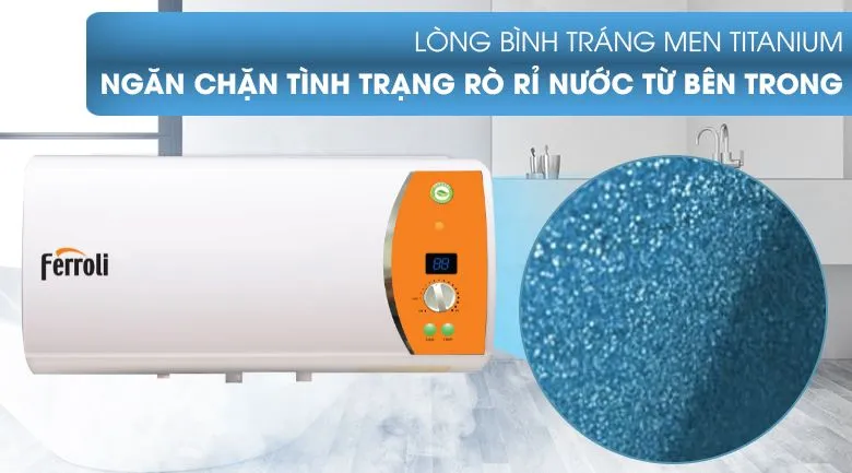 Cấu tạo bình chứa tráng men Titan siêu bền của dòng Ferroli Verdi