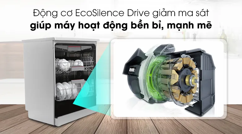 Màn hình điều khiển phía trước của máy rửa chén bosch sms46mi05e hiển thị 6 chương trình rửa tối ưu