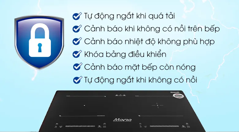 Giao diện hiện đại của Sunhouse Mama MMB9201DIH tích hợp âm thanh báo lỗi trực quan