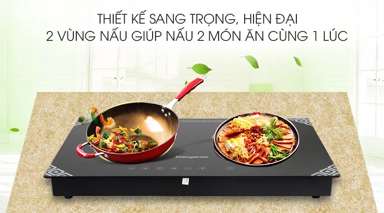 Bếp từ đôi âm Kangaroo KG498N 3100W đa năng, tiện dụng