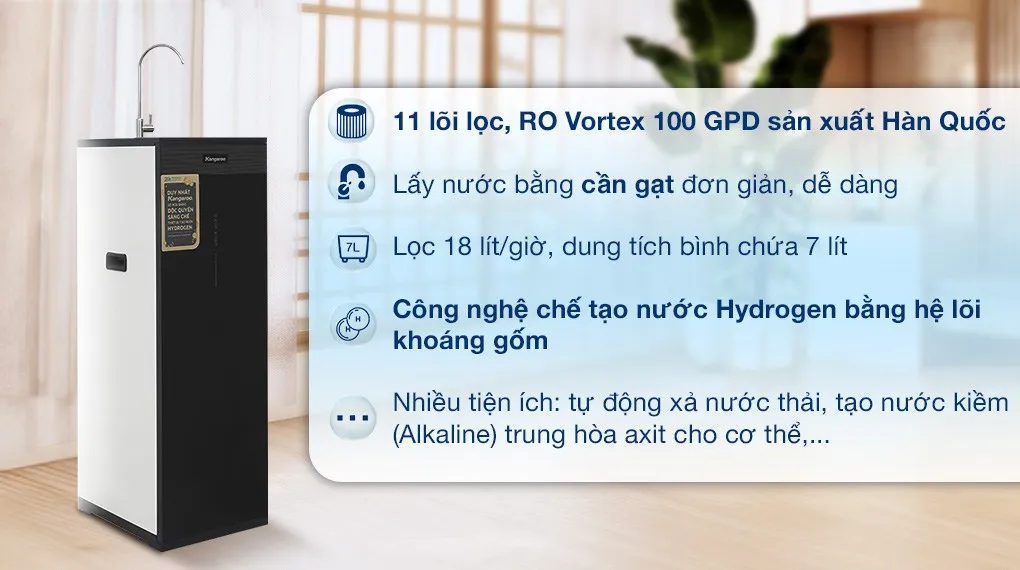 Máy lọc nước KG11A1 với 11 lõi lọc mạnh mẽ