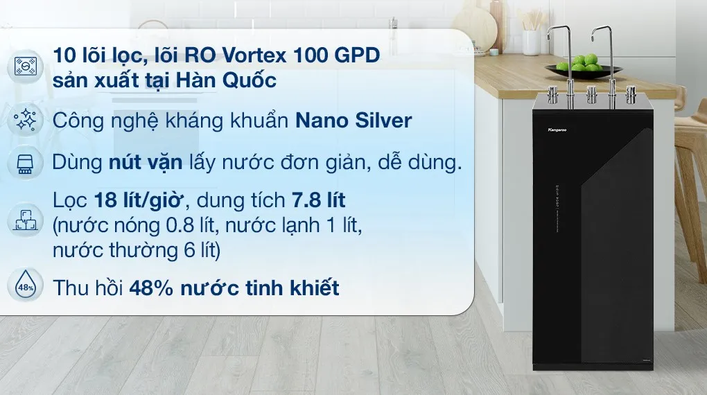 Mẫu thiết kế máy lọc nước RO hiện đại bảo đảm nguồn nước sạch tinh khiết