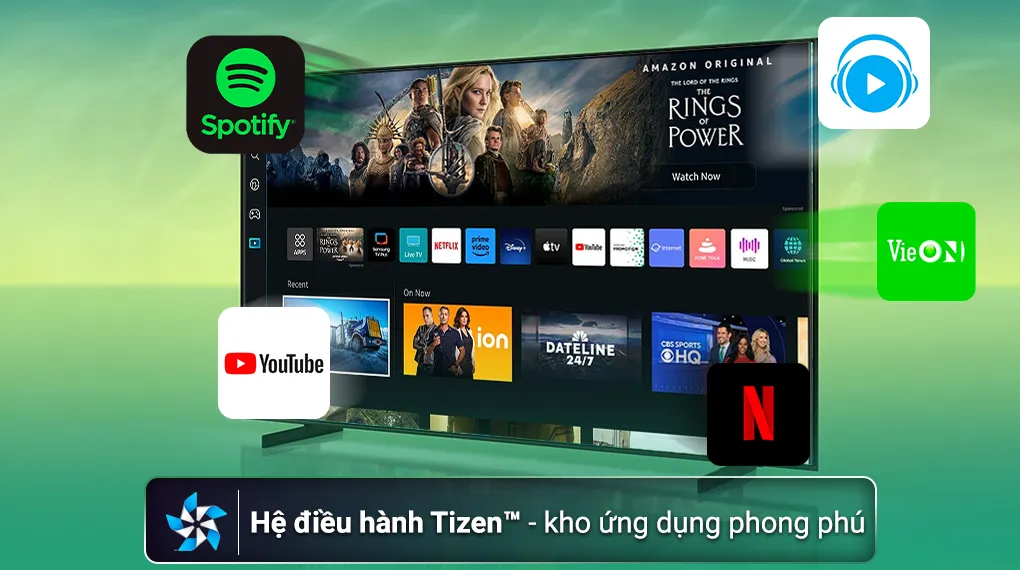 Sau khi đăng nhập Samsung Account, bạn có thể tận hưởng kho ứng dụng phong phú trên Smart Tivi Crystal UHD Samsung 4K 43 inch UA43CU8000