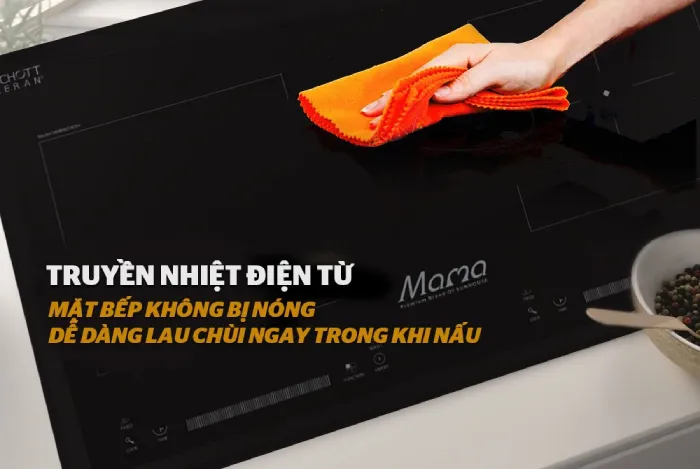 Vệ sinh mặt kính bếp từ chỉ trong 30 giây sau khi nấu