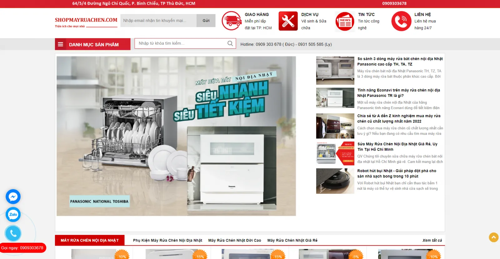 Website máy rửa bát nội địa nhật chính hãng giá rẻ