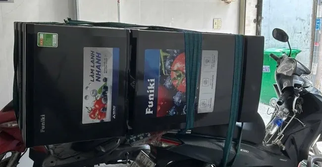 Xe đi thu mua tủ lạnh cũ tại Gò Vấp bên Điện Máy Quốc Trung