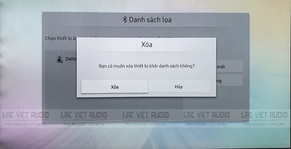 Xóa thiết bị khỏi danh sách kết nối trên tivi